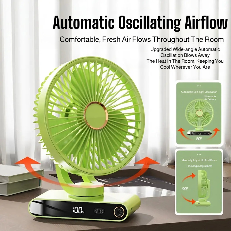 Office Technologies - Yeni Dijital Ekranlı Salıncak Klipsli Fan,